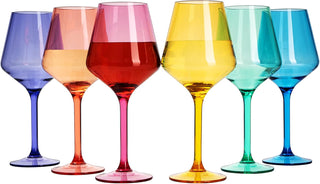 European Style Crystal Stemmed Wine Glasses Acrylic Glasses Tritan Drinkware Unbreakable Muted Color