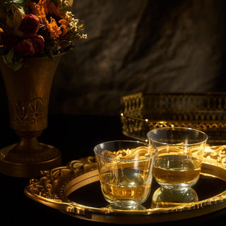 Vintage Crystal Lowball Tumbler Glasses Set Of 2 Clear Radiance Spirits Whiskey Old Fashioned Cockta