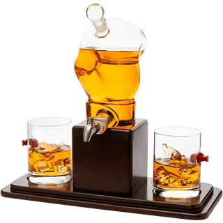 Boxing Glove Whiskey Decanter Set 750ML 13 H X 13 W With 2 10OZ Boxing Glasses By Fo