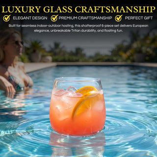 European Style Unbreakable Elegant Acrylic Stemless Wine Glasses 15 Oz Set Of 6 100 Tritan Shatterpr