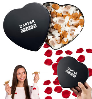 Single Malt Scotch Whiskey Caramel Heart Tin Small Batch High Quality Salted Caramels Gift Gifted In