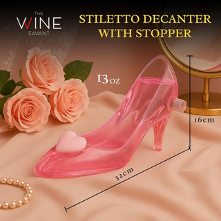 Stiletto Wine Whiskey Decanter With Heart By With Stopper Handcrafted Centerpiece Hi