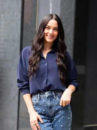 The Kathryn Button-Up, Navy
