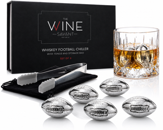 Football Whiskey Stones, Superbowl Chillers, Whiskey Rocks, Gifts for Men