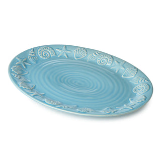 Coastline Blue Oval Platter 16" X 12"