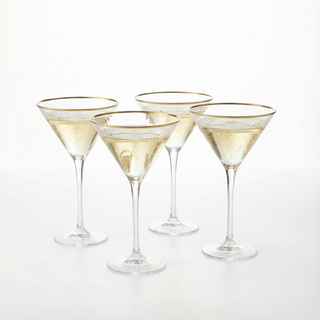 Gold Rim Glasses 10 Oz Set Of 4 Gold Rim Classic Manhattan Glasses For Martini Cocktails Champagne W