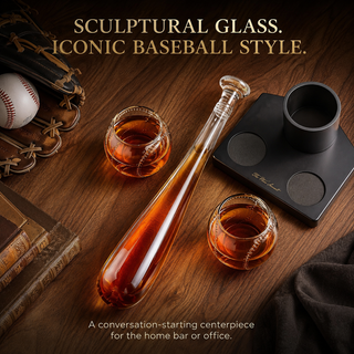 Baseball Themed Whiskey Decanter Set 20OZ Bat Shaped Decanter With 2 11OZ Glasses Perfect Birthday G