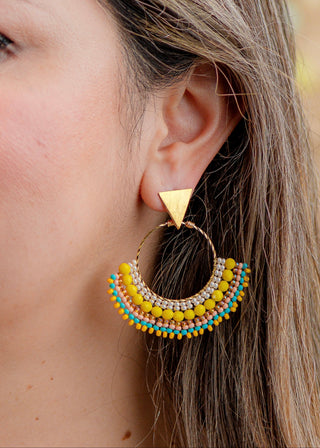 Mini Abanico Yellow Earrings