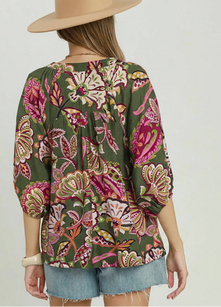 Abstract Garden Mandarin Top