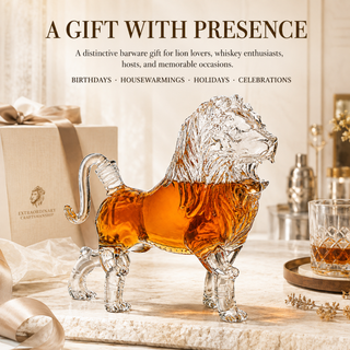 Lion Animal Whiskey And Wine Decanter Premium Barware Gift Elegant Drinkware Collection