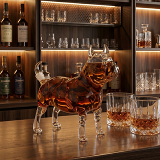 Dog Pug Whiskey And Wine Decanter Premium Barware Gift Elegant Drinkware Collection