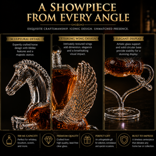 Pegasus Crystal Decanter For Wine Whiskey By 12 Tall For Spirits Whiskey Scotch Bour