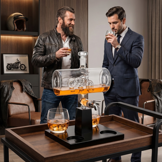 Motorcycle Decanter Whiskey Wine Decanter Set 1100ML By With 4 Whiskey Glasses Motor