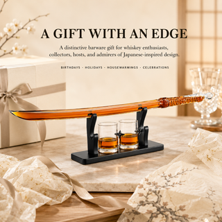 Samurai Sword Large Whiskey Wine Decanter 13 5OZ Liquor With 2 Ninja Star 10OZ Glasses Scotch Bourbo