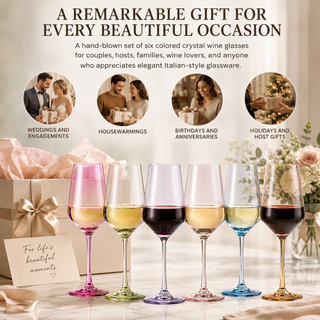 Colored Wine Glasses Premium Barware Gift Elegant Drinkware Collection