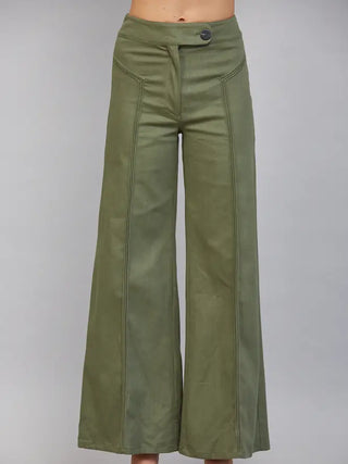 Olive Muse High-Waist Flares