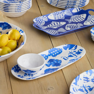 Fish Tale Ceramic Wax Off Rect Tray w/ Handles