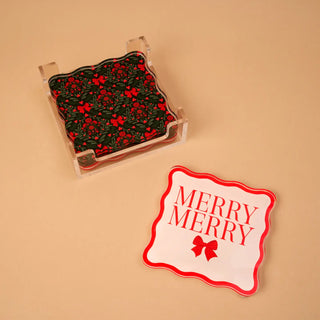 A Merry Moment Table Talk Acrylic Coaster Set
