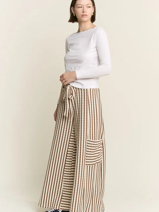 Cozy Chic Terry Stripe Pants - Mocha