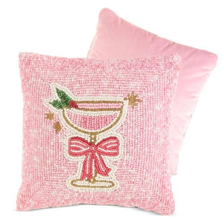 8" Everything Nice Cocktails Beaded Pillow - Boutique Bella BellaThrow Pillow