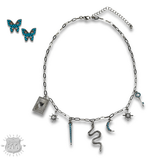 Western charm necklace set