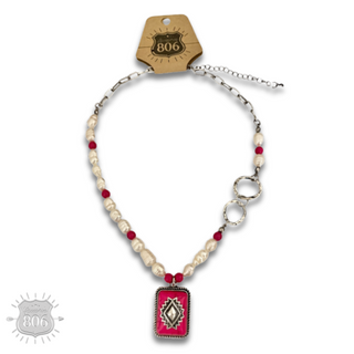 Western pearl bead pendant necklace - LC