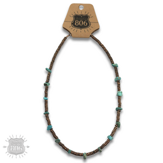 Saucer bead and stone necklace - LC