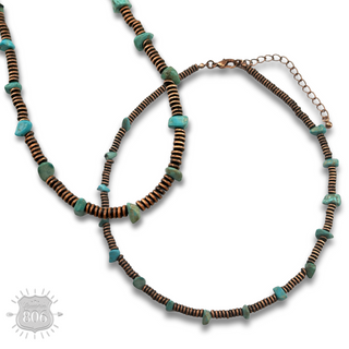 Saucer bead and stone necklace - LC