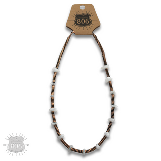 Saucer bead and stone necklace - LC