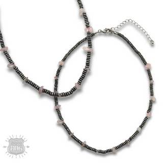 Saucer bead and stone necklace - LC