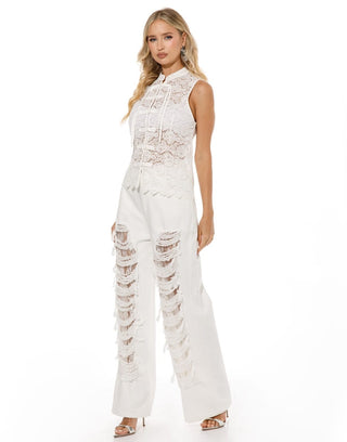 Rebel & Lace White Jeans