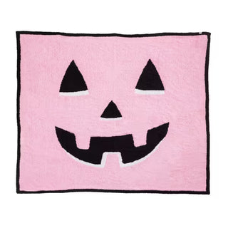 Pink Jack-O-Lantern Chenille Blanket
