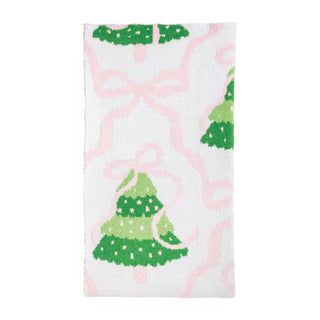 Pink Bow Tree Chenille Blanket