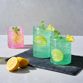 Hobnail Drinking Glasses Colored Beaded Drinking Set Of 12 Premium Barware Gift