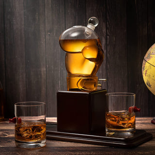 Boxing Glove Whiskey Decanter Set 750ML 13 H X 13 W With 2 10OZ Boxing Glasses By Fo