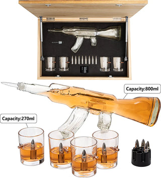 Gun Whiskey Decanter Set By Skf1801 Whiskey Gun Decanter 8 Bullet Whiskey Chillers M