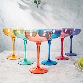 Unbreakable Colored Coupe Margarita Glasses Italian Style Shape 100 Shatterproof Tritan Bpa Free Pla