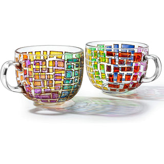 Renaissance Stained Glass Coffee Cup Mug Set Of 2 By Festive Colorful Coffee Cups St
