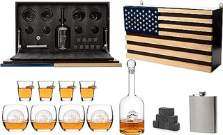 Marine Big Box Wall Decor Murphy With Decanter 4 Whiskey Glasses 4 Shot Glasses Marine Flask Marine