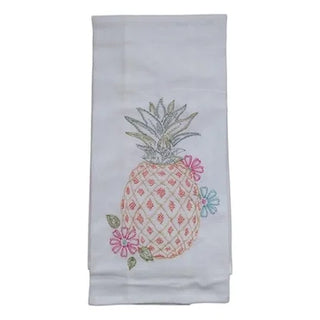 Pineapple Embroidered Flour Sack Kitchen Towel Cotton