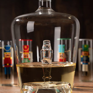 Nutcracker Glasses Set Of 5 Nutcrackers Theme Decanter Shot Glass Wine Spirits 40OZ Bottle 2OZ Chris