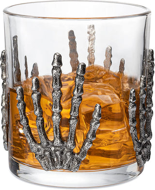 Skeleton Four Handed Whiskey Glass Set Of 2 By 12OZ Skeleton Glasses 5 H Goth Gifts