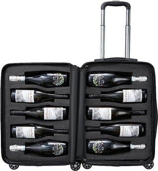 Wine Bottle Suitcase Holds 10 Standard 750 Ml Size Bottles Universal Airplane Luggage Case Tsa Appro