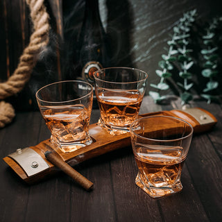 Cigar Glass Coaster With 3 Whiskey Cigar Glasses Slot To Hold Cigar Whiskey Glass Gi