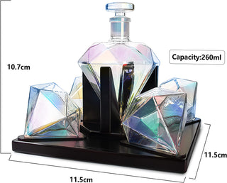 Diamond Whiskey And Wine Decanter Great Gift 750ML With 4 Diamond Glasses And Beauti