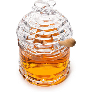 Bee Honey Jar By 5 H Glass Honey Pot With Dipper And Lid Cover For Home Kitchen Hone