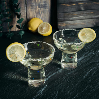 Polka Dot Margarita Glasses Set Of 2 Elegant Cocktail Glasses Ideal For Serving Frozen Margaritas Ma