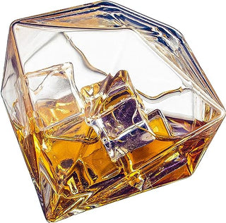 Diamond Whiskey Glasses Scotch Bourbon Or Wine Glasses Set Of 2 10 Oz Old Fashion El