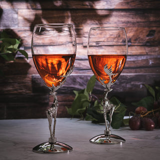 Stag Antler Set Of 2 Wine Glasses 9h Wine Glasses Set For Any Home Bar Luxury Glass Stag Deer Figuri