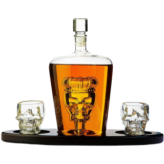 Skull Crown Decanter In Bottle Skull Head With 2 Skull Glasses By 750ML Skull Bottle